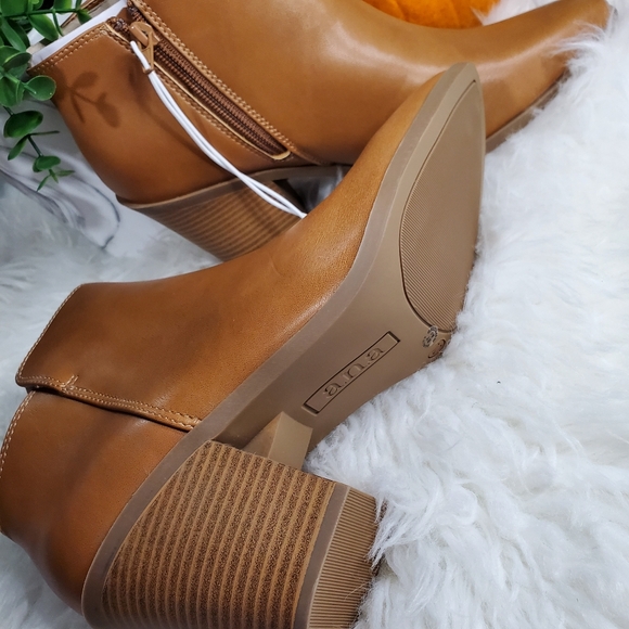 A.N.A. Duch Cognac Ankle Boots with Side Zipper - Picture 3 of 7
